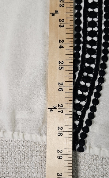 Lane Bryant Black and White Embroidered Sheer Bohemian Blouse Plus Size 26/28 - Picture 10 of 16